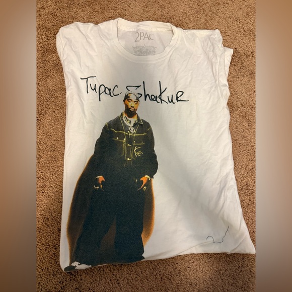 2Pac Shakur White Graphic Tee - Picture 1 of 2